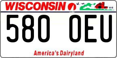 WI license plate 580OEU