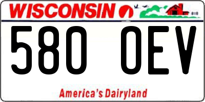 WI license plate 580OEV