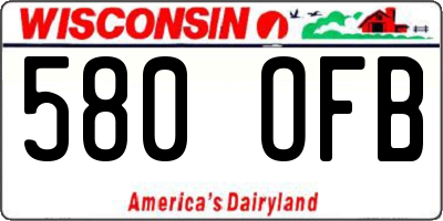 WI license plate 580OFB