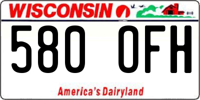 WI license plate 580OFH