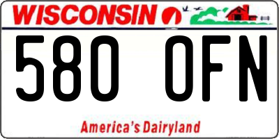 WI license plate 580OFN