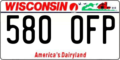 WI license plate 580OFP