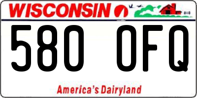WI license plate 580OFQ