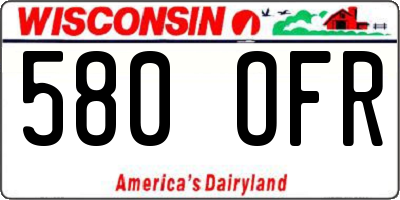 WI license plate 580OFR