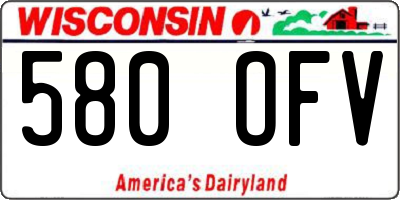 WI license plate 580OFV
