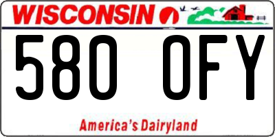 WI license plate 580OFY