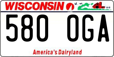 WI license plate 580OGA