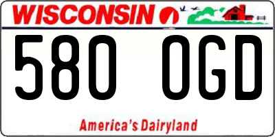 WI license plate 580OGD