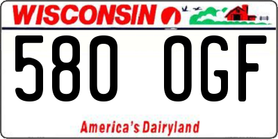 WI license plate 580OGF