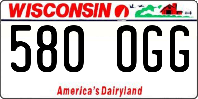WI license plate 580OGG