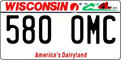 WI license plate 580OMC