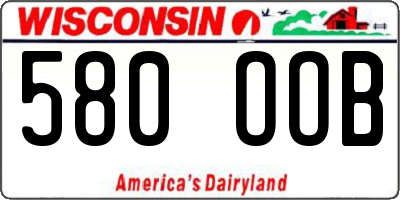 WI license plate 580OOB