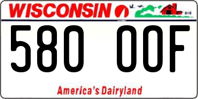 WI license plate 580OOF