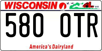 WI license plate 580OTR