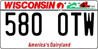 WI license plate 580OTW