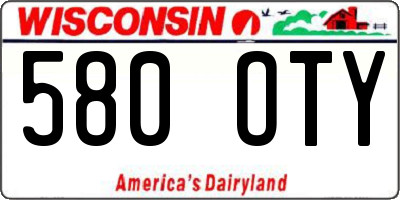 WI license plate 580OTY