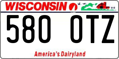 WI license plate 580OTZ