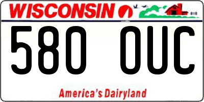 WI license plate 580OUC