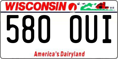 WI license plate 580OUI