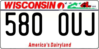 WI license plate 580OUJ