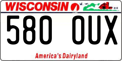 WI license plate 580OUX