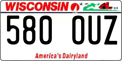 WI license plate 580OUZ