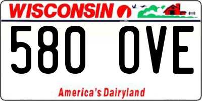 WI license plate 580OVE