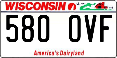 WI license plate 580OVF