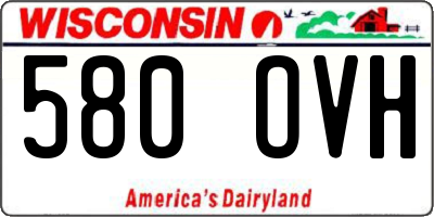 WI license plate 580OVH