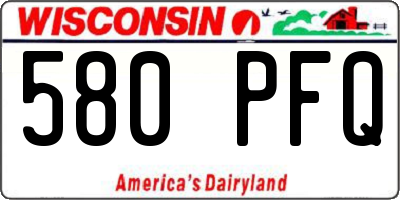 WI license plate 580PFQ