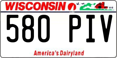 WI license plate 580PIV