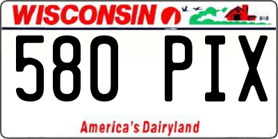 WI license plate 580PIX