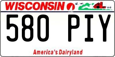 WI license plate 580PIY