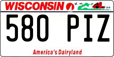 WI license plate 580PIZ