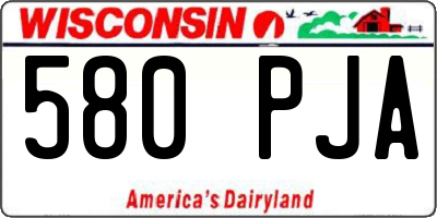 WI license plate 580PJA