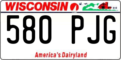 WI license plate 580PJG