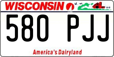 WI license plate 580PJJ