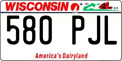 WI license plate 580PJL