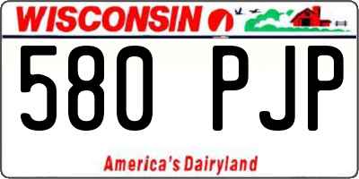 WI license plate 580PJP