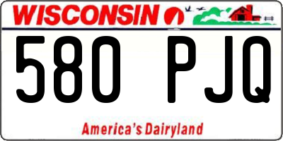 WI license plate 580PJQ