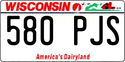 WI license plate 580PJS