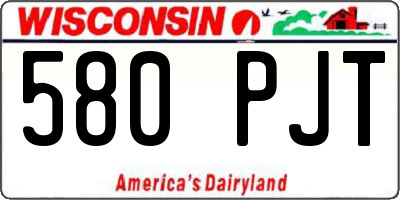WI license plate 580PJT