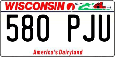 WI license plate 580PJU