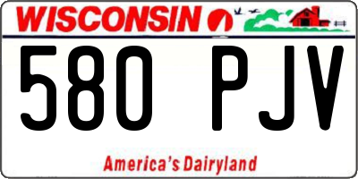 WI license plate 580PJV
