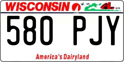 WI license plate 580PJY