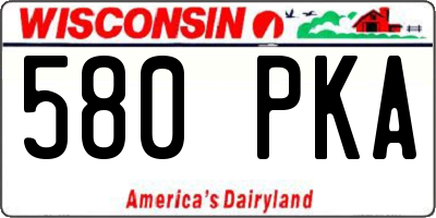 WI license plate 580PKA