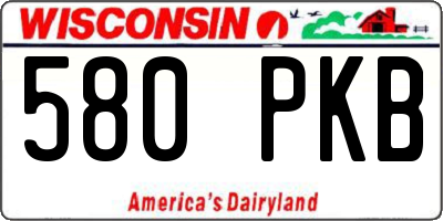 WI license plate 580PKB