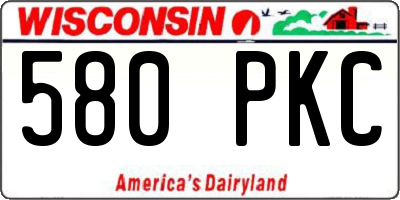 WI license plate 580PKC