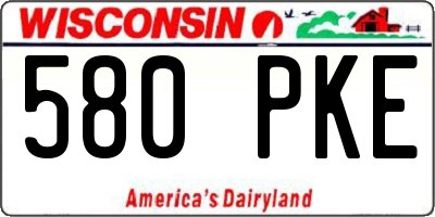 WI license plate 580PKE