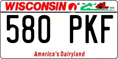 WI license plate 580PKF